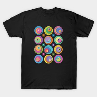 Vibrant Playful Colorful Circles Pattern T-Shirt